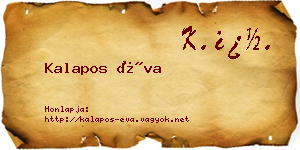 Kalapos Éva névjegykártya